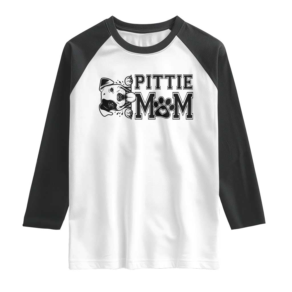 Pittie Mom Raglan Shirt Funny Gift For Pitbull Lover - Wonder Print Shop