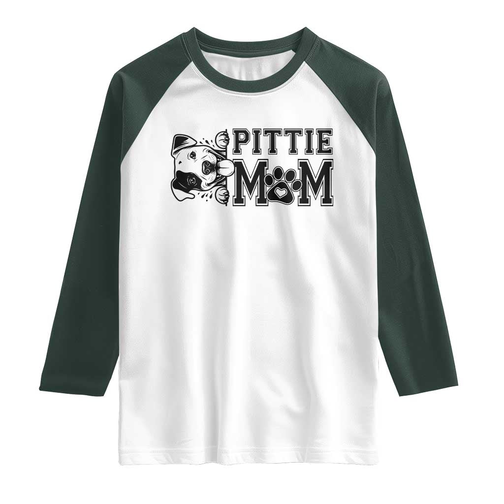 Pittie Mom Raglan Shirt Funny Gift For Pitbull Lover - Wonder Print Shop