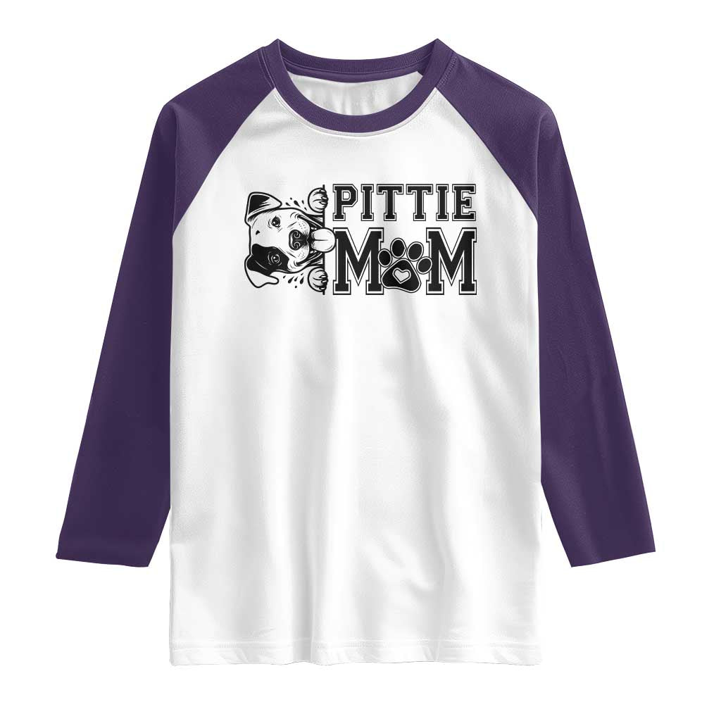 Pittie Mom Raglan Shirt Funny Gift For Pitbull Lover - Wonder Print Shop