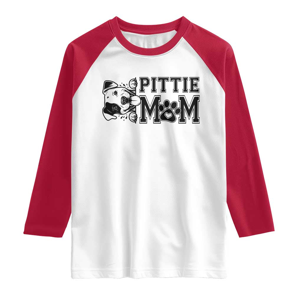 Pittie Mom Raglan Shirt Funny Gift For Pitbull Lover - Wonder Print Shop