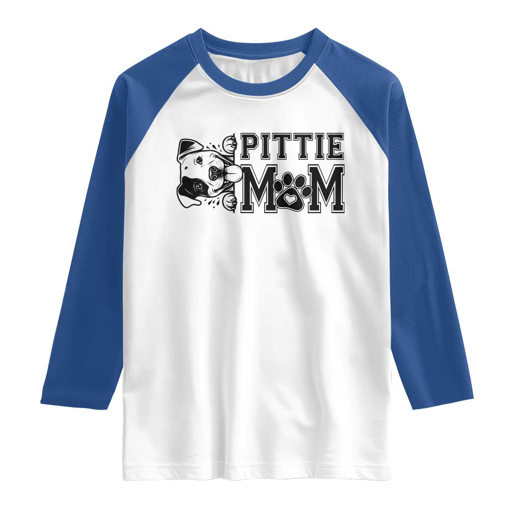 Pittie Mom Raglan Shirt Funny Gift For Pitbull Lover - Wonder Print Shop