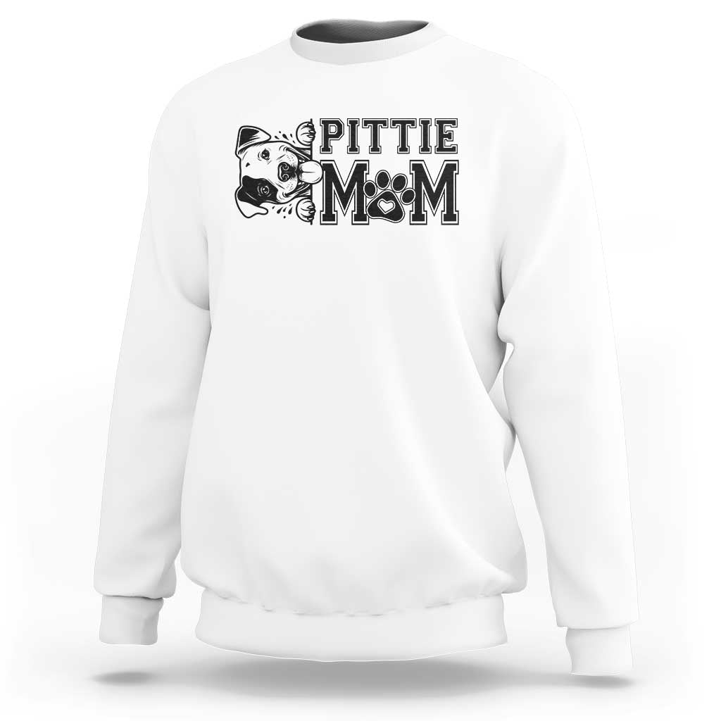 Pittie Mom Sweatshirt Funny Gift For Pitbull Lover - Wonder Print Shop