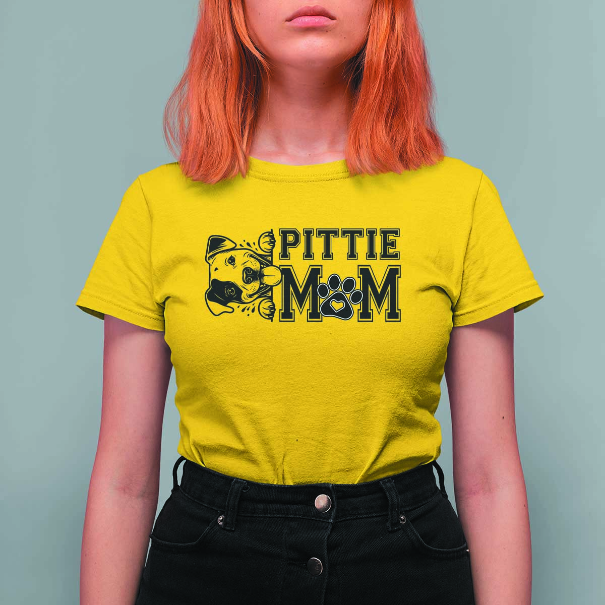 Pittie Mom T Shirt For Women Funny Gift For Pitbull Lover - Wonder Print Shop