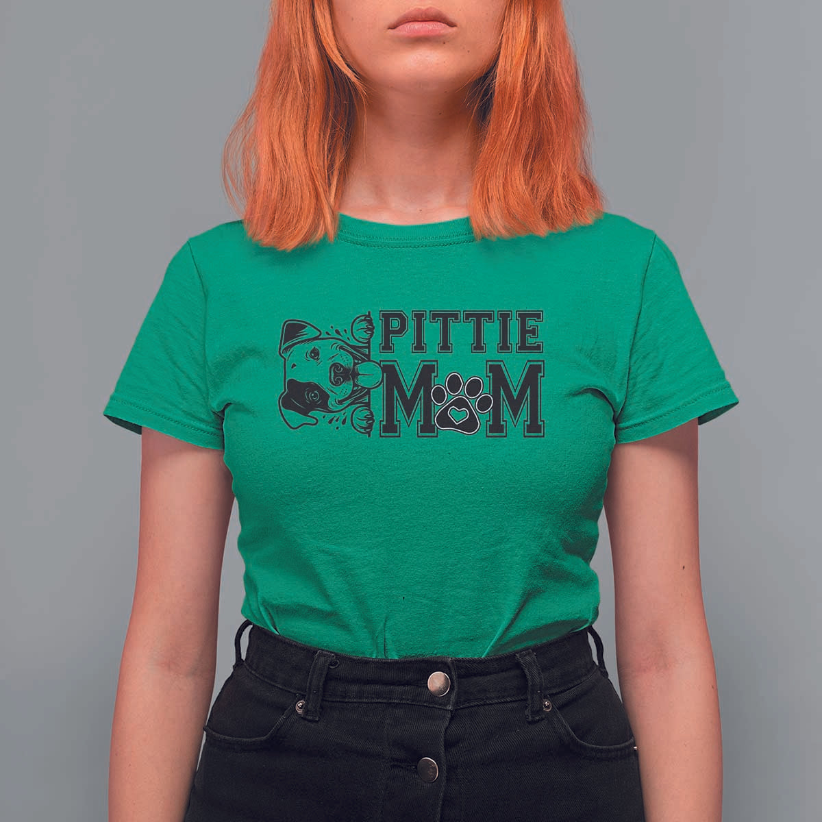 Pittie Mom T Shirt For Women Funny Gift For Pitbull Lover - Wonder Print Shop