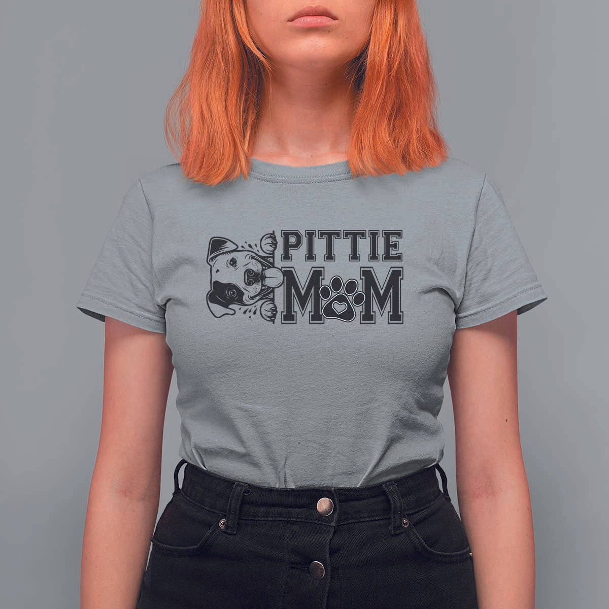 Pittie Mom T Shirt For Women Funny Gift For Pitbull Lover - Wonder Print Shop
