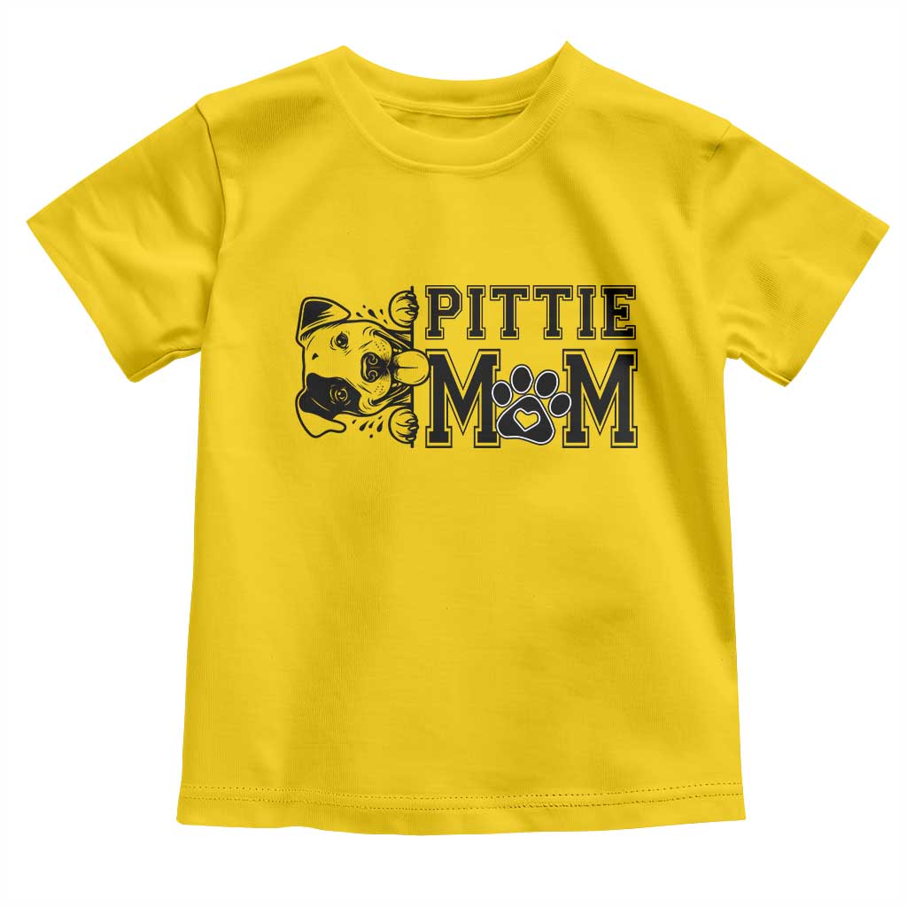 Pittie Mom Toddler T Shirt Funny Gift For Pitbull Lover - Wonder Print Shop