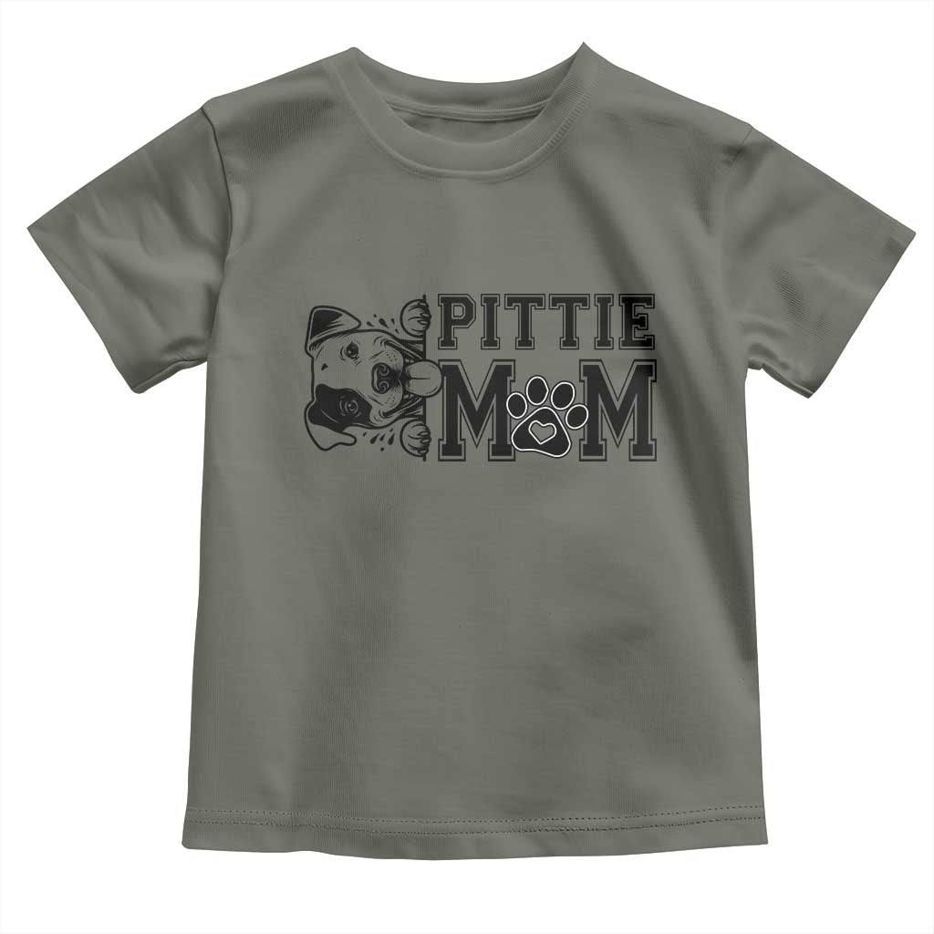 Pittie Mom Toddler T Shirt Funny Gift For Pitbull Lover - Wonder Print Shop