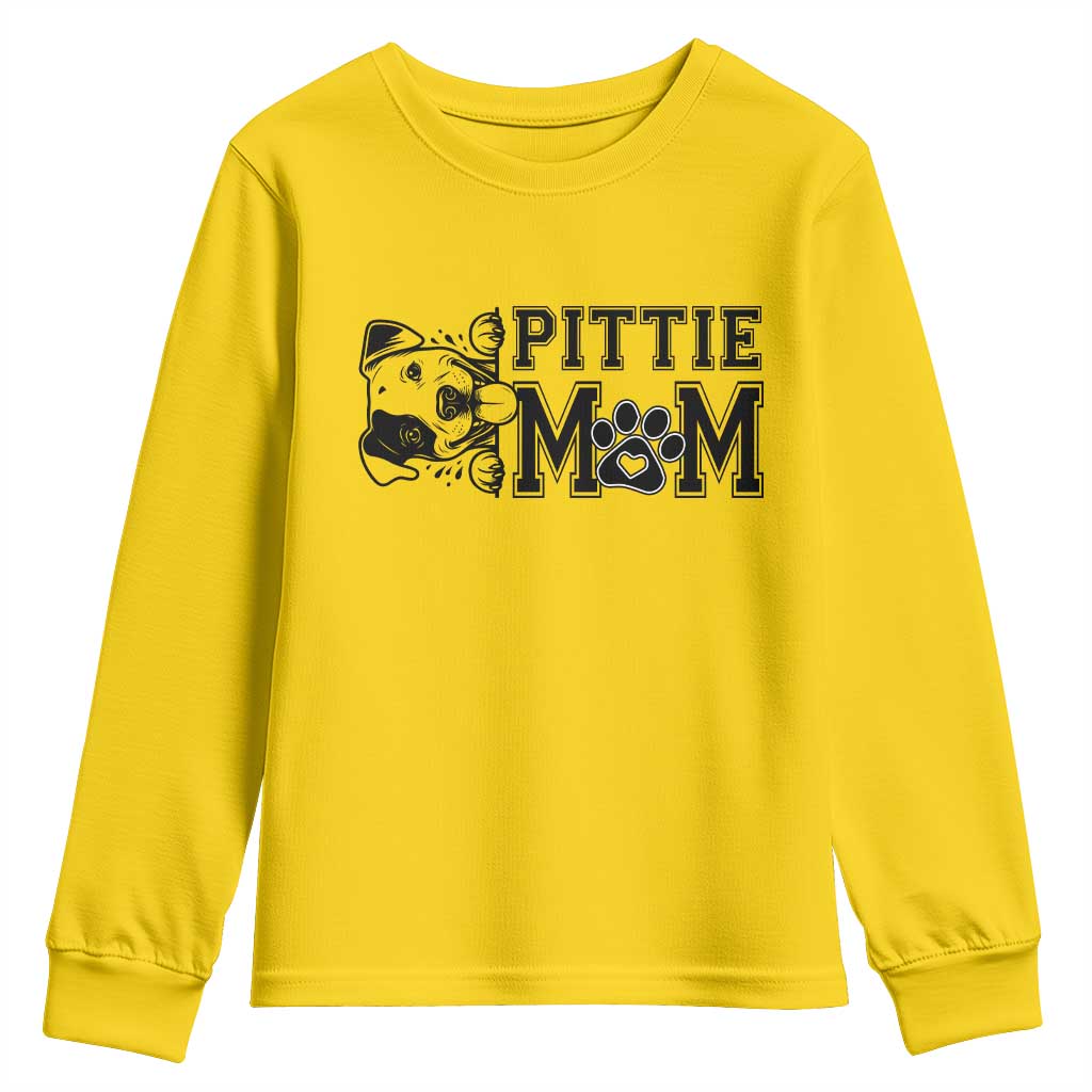 Pittie Mom Youth Sweatshirt Funny Gift For Pitbull Lover - Wonder Print Shop