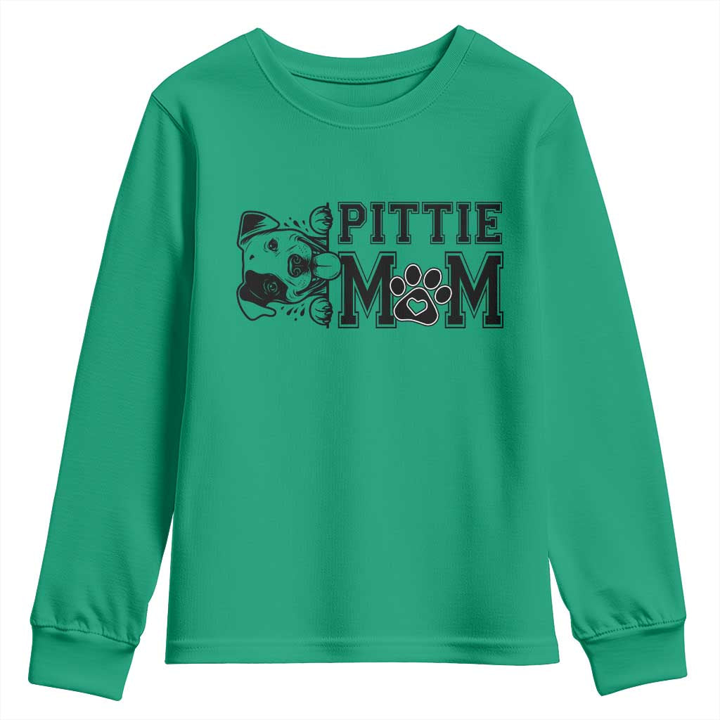 Pittie Mom Youth Sweatshirt Funny Gift For Pitbull Lover - Wonder Print Shop