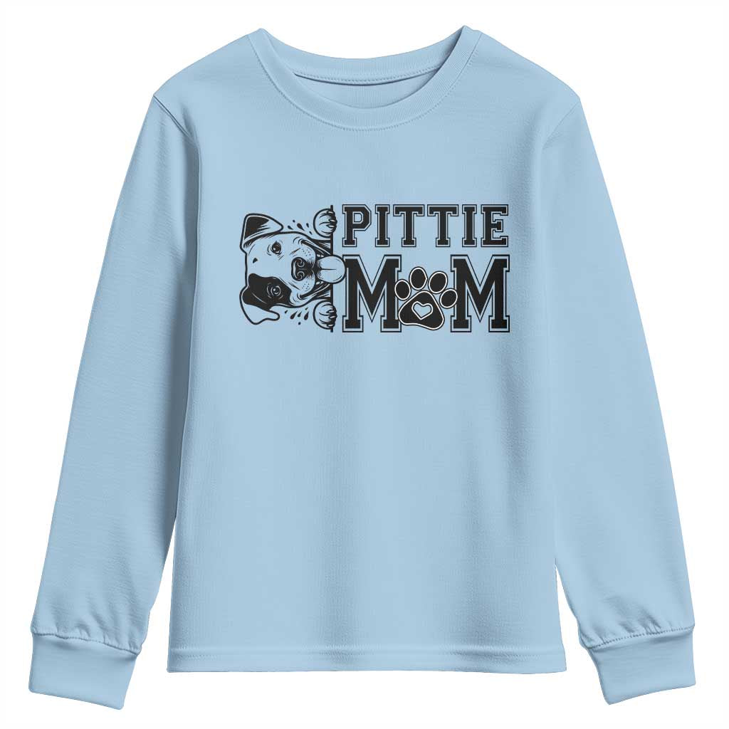 Pittie Mom Youth Sweatshirt Funny Gift For Pitbull Lover - Wonder Print Shop