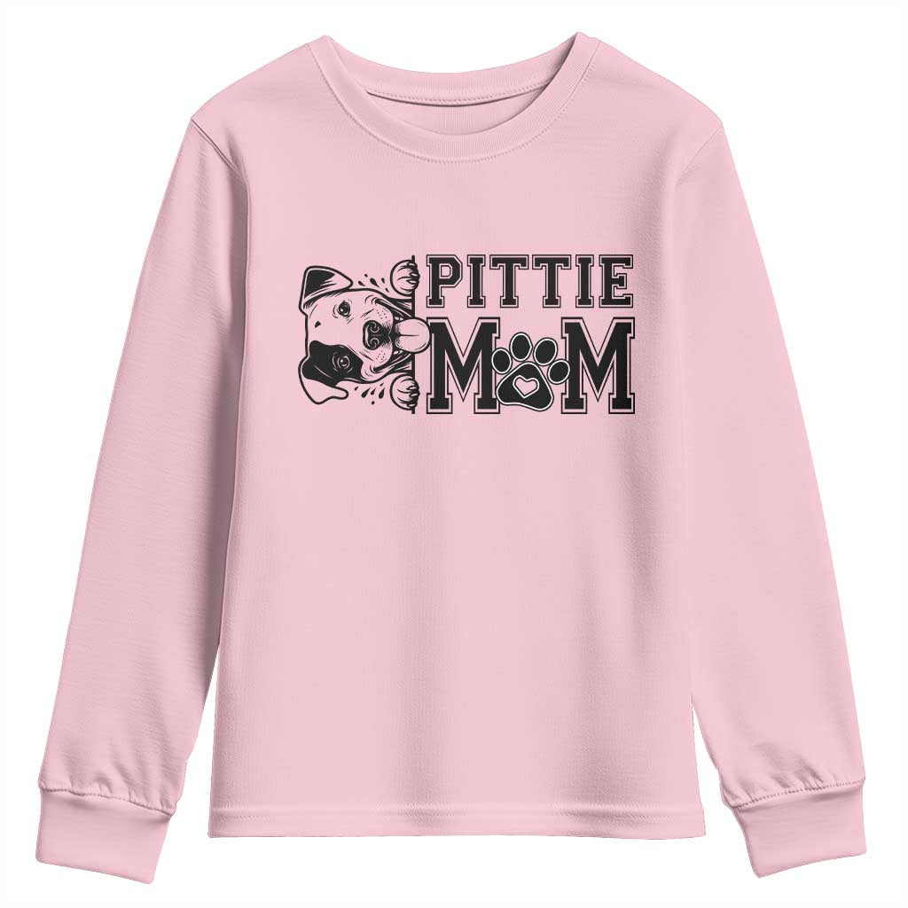 Pittie Mom Youth Sweatshirt Funny Gift For Pitbull Lover - Wonder Print Shop