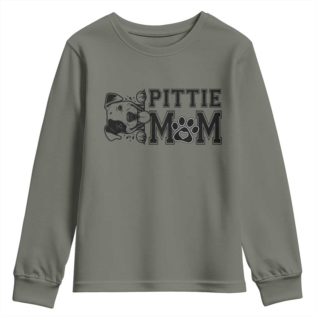 Pittie Mom Youth Sweatshirt Funny Gift For Pitbull Lover - Wonder Print Shop
