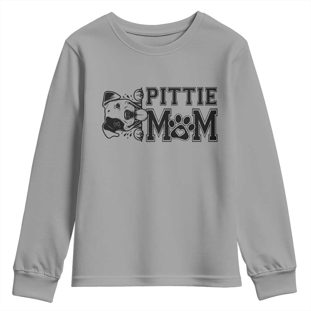 Pittie Mom Youth Sweatshirt Funny Gift For Pitbull Lover - Wonder Print Shop