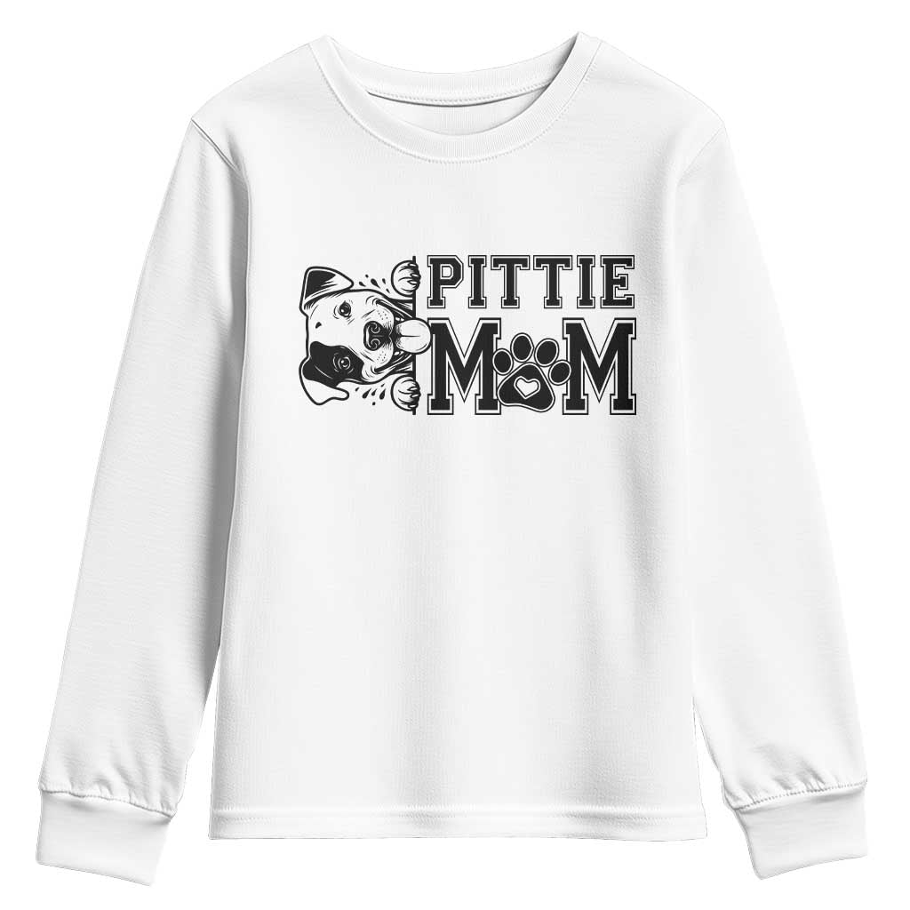 Pittie Mom Youth Sweatshirt Funny Gift For Pitbull Lover - Wonder Print Shop