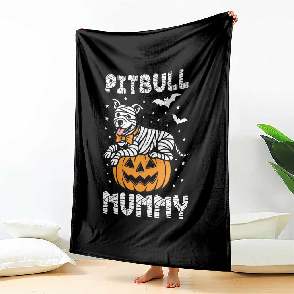 Halloween Dog Lover Throw Blanket Funny Pitbull Mummy - Wonder Print Shop
