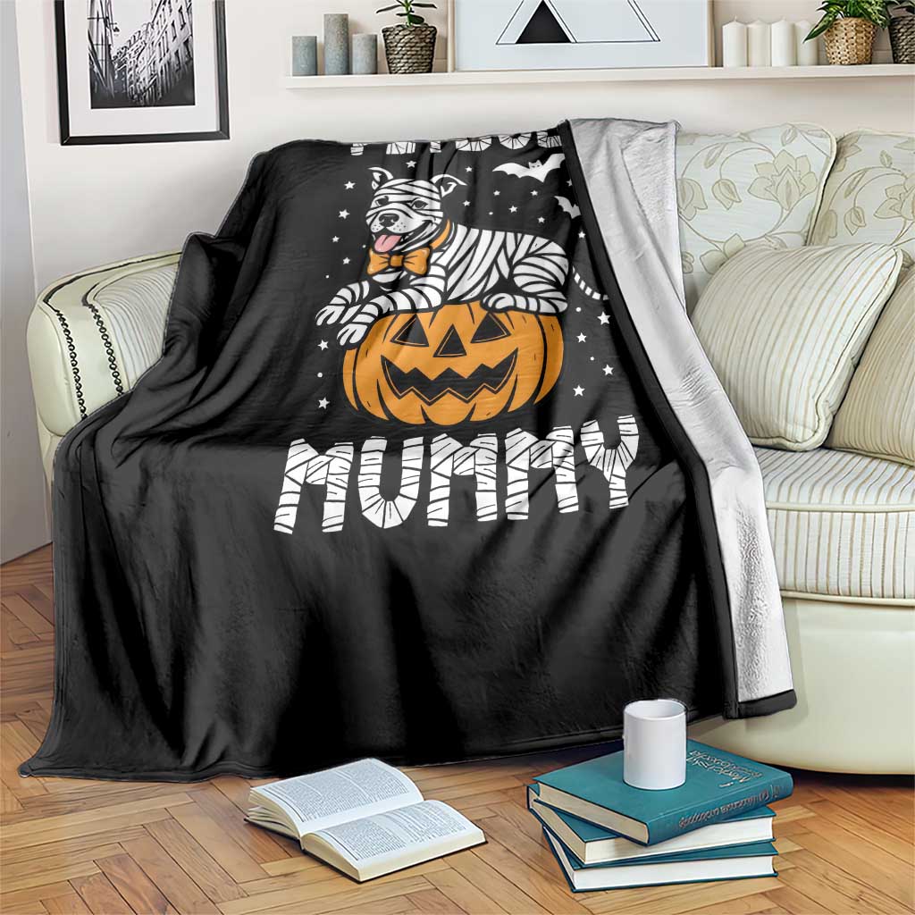 Halloween Dog Lover Throw Blanket Funny Pitbull Mummy - Wonder Print Shop