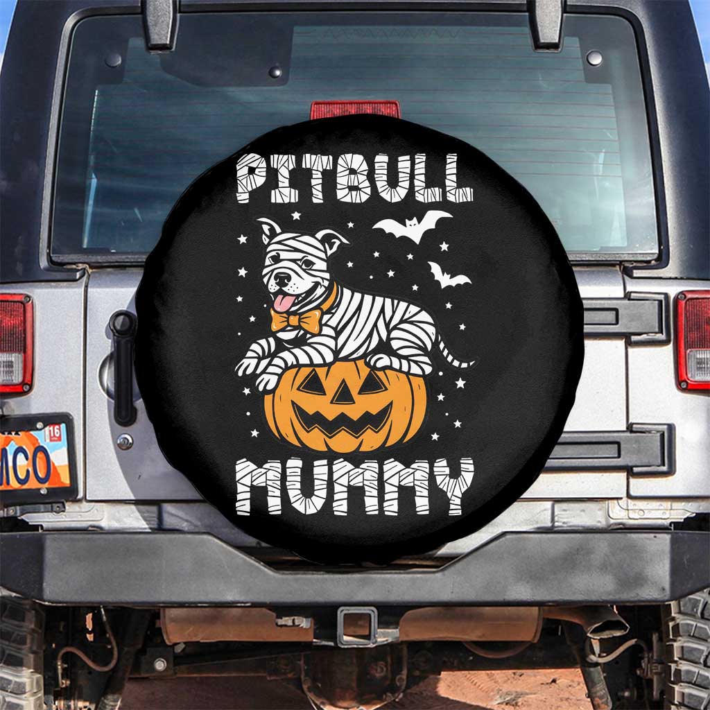 Halloween Dog Lover Spare Tire Cover Funny Pitbull Mummy - Wonder Print Shop