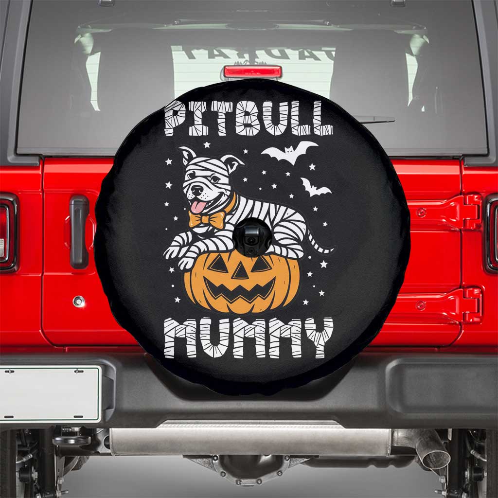 Halloween Dog Lover Spare Tire Cover Funny Pitbull Mummy - Wonder Print Shop