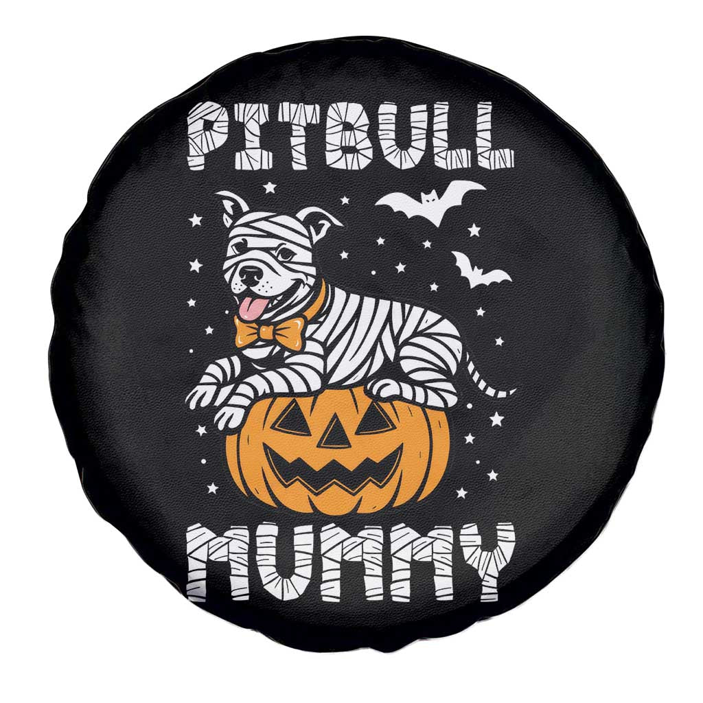 Halloween Dog Lover Spare Tire Cover Funny Pitbull Mummy - Wonder Print Shop