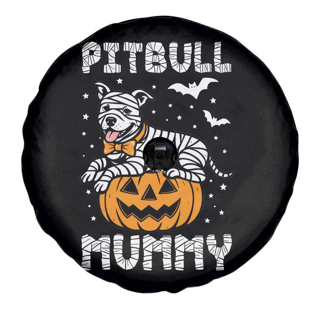 Halloween Dog Lover Spare Tire Cover Funny Pitbull Mummy - Wonder Print Shop