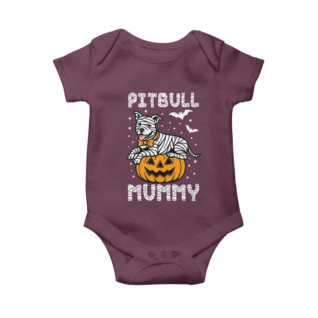Halloween Dog Lover Baby Onesie Funny Pitbull Mummy - Wonder Print Shop