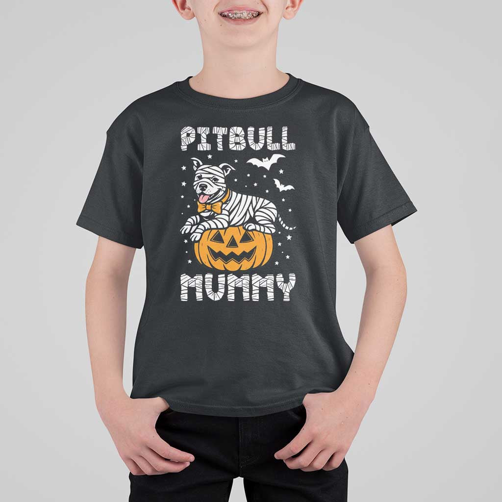 Halloween Dog Lover T Shirt For Kid Funny Pitbull Mummy - Wonder Print Shop