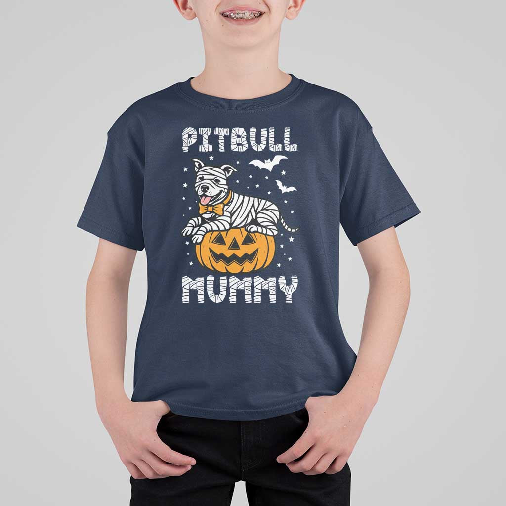 Halloween Dog Lover T Shirt For Kid Funny Pitbull Mummy - Wonder Print Shop