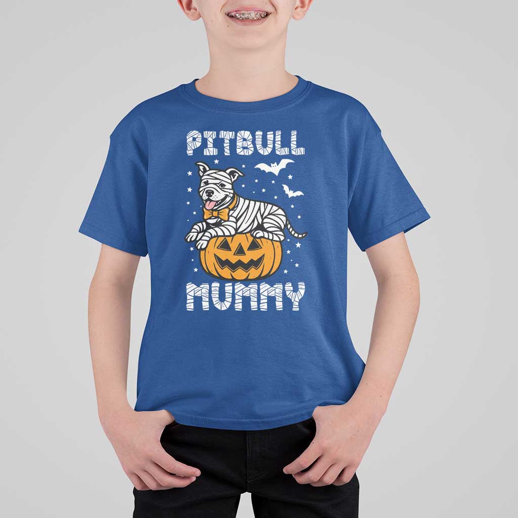 Halloween Dog Lover T Shirt For Kid Funny Pitbull Mummy - Wonder Print Shop