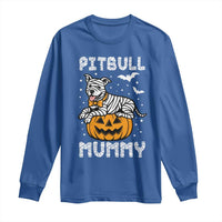 Halloween Dog Lover Long Sleeve Shirt Funny Pitbull Mummy - Wonder Print Shop