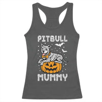 Halloween Dog Lover Racerback Tank Top Funny Pitbull Mummy - Wonder Print Shop