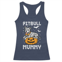 Halloween Dog Lover Racerback Tank Top Funny Pitbull Mummy - Wonder Print Shop