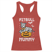 Halloween Dog Lover Racerback Tank Top Funny Pitbull Mummy - Wonder Print Shop
