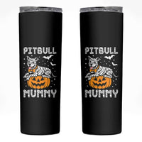 Halloween Dog Lover Skinny Tumbler Funny Pitbull Mummy