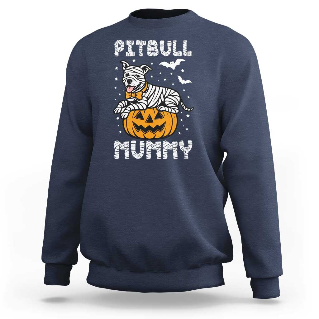 Halloween Dog Lover Sweatshirt Funny Pitbull Mummy - Wonder Print Shop