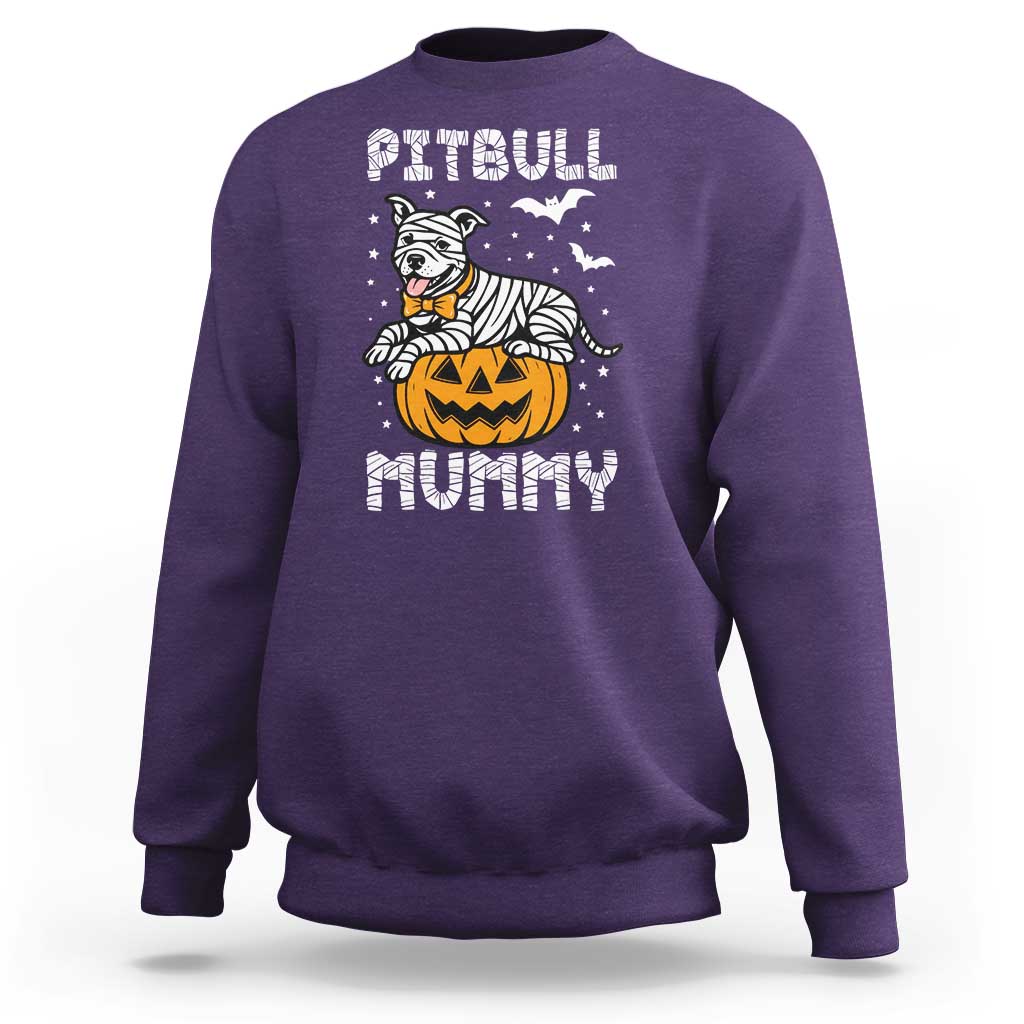 Halloween Dog Lover Sweatshirt Funny Pitbull Mummy - Wonder Print Shop