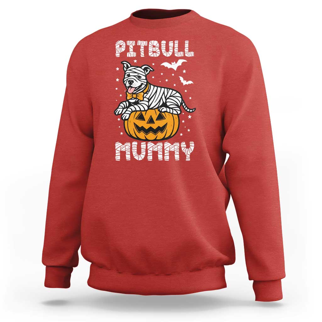 Halloween Dog Lover Sweatshirt Funny Pitbull Mummy - Wonder Print Shop