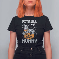 Halloween Dog Lover T Shirt For Women Funny Pitbull Mummy - Wonder Print Shop