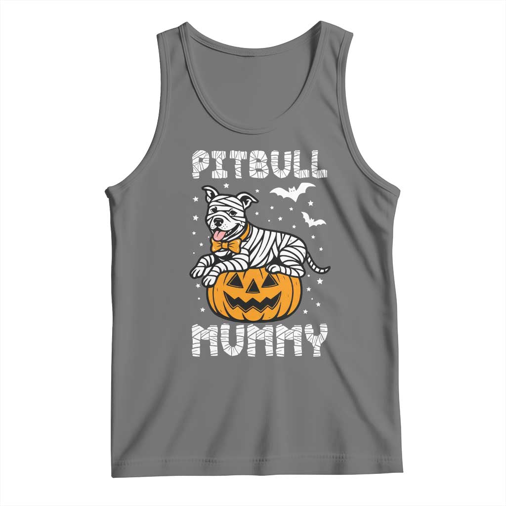 Halloween Dog Lover Tank Top Funny Pitbull Mummy - Wonder Print Shop