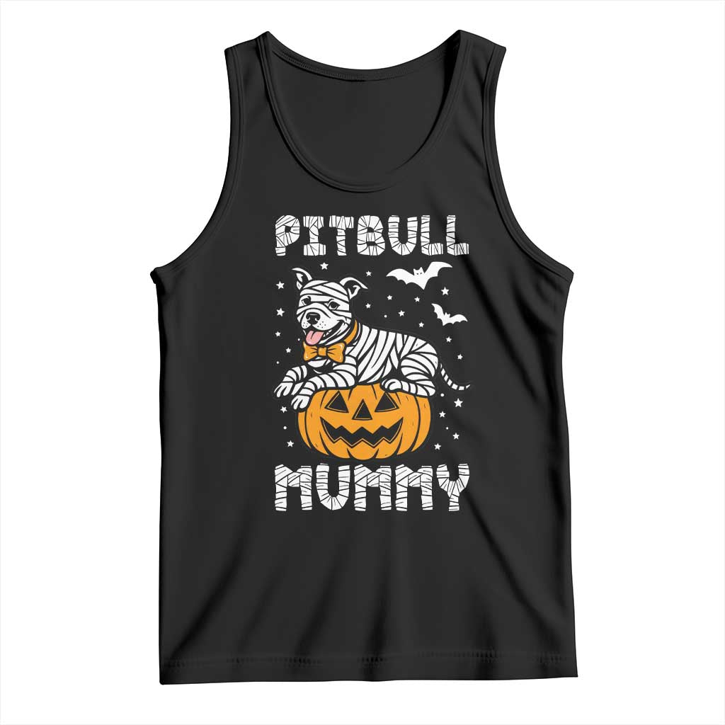 Halloween Dog Lover Tank Top Funny Pitbull Mummy - Wonder Print Shop