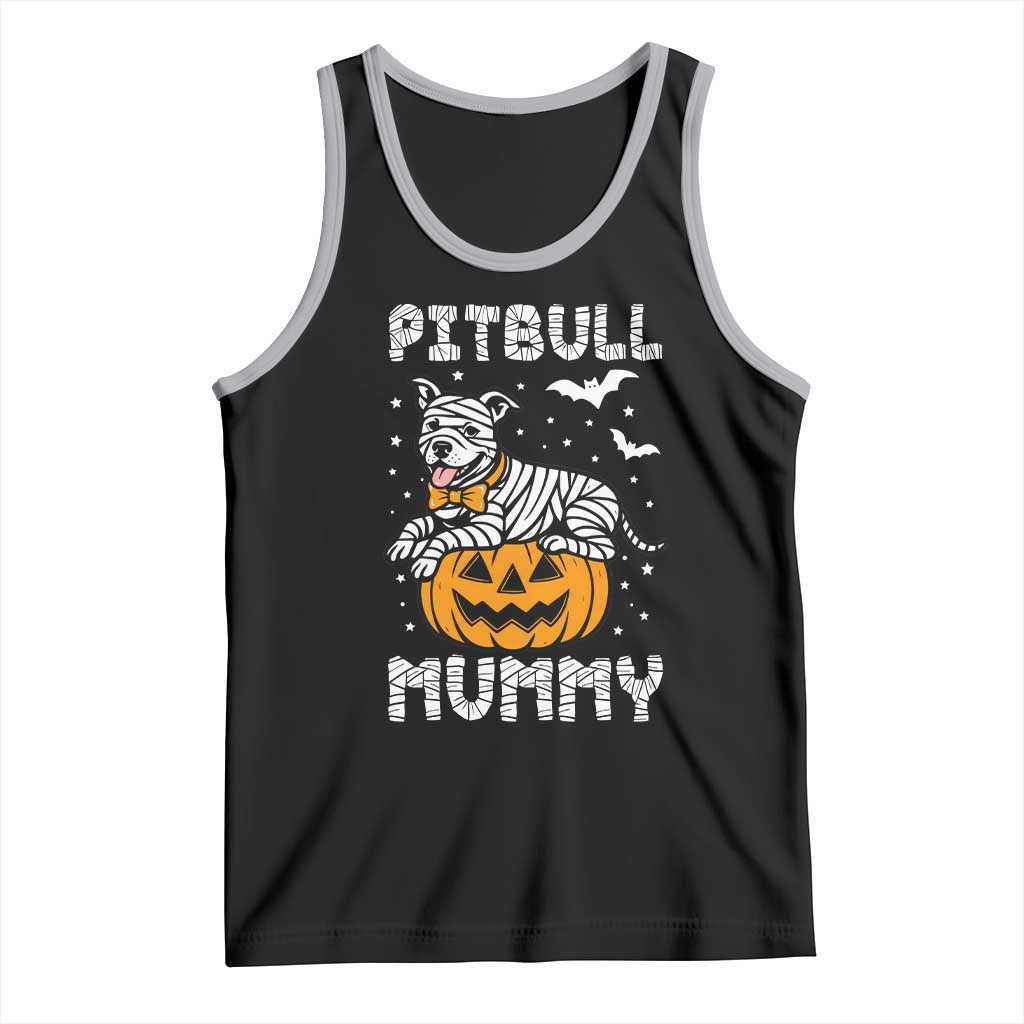 Halloween Dog Lover Tank Top Funny Pitbull Mummy - Wonder Print Shop