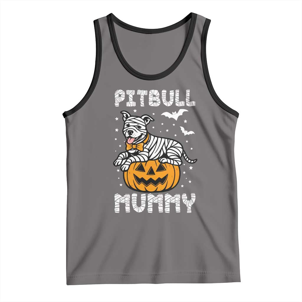Halloween Dog Lover Tank Top Funny Pitbull Mummy - Wonder Print Shop