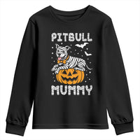Halloween Dog Lover Youth Sweatshirt Funny Pitbull Mummy - Wonder Print Shop