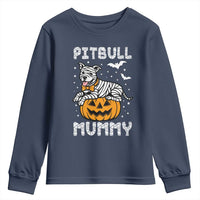 Halloween Dog Lover Youth Sweatshirt Funny Pitbull Mummy - Wonder Print Shop