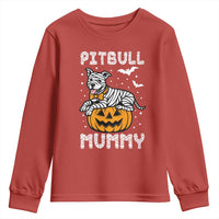 Halloween Dog Lover Youth Sweatshirt Funny Pitbull Mummy - Wonder Print Shop
