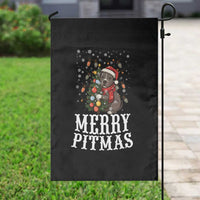 Christmas Pitbull Garden Flag Funny Merry Pitmas Tree Hug - Wonder Print Shop
