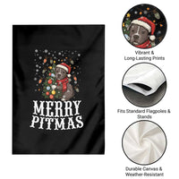 Christmas Pitbull Garden Flag Funny Merry Pitmas Tree Hug - Wonder Print Shop