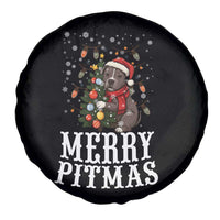 Christmas Pitbull Spare Tire Cover Funny Merry Pitmas Tree Hug - Wonder Print Shop