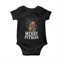 Christmas Pitbull Baby Onesie Funny Merry Pitmas Tree Hug - Wonder Print Shop