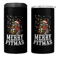 Christmas Pitbull 4 in 1 Can Cooler Tumbler Funny Merry Pitmas Tree Hug