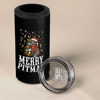 Christmas Pitbull 4 in 1 Can Cooler Tumbler Funny Merry Pitmas Tree Hug